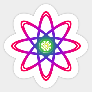 Colorful Atom - Neon Colors Sticker